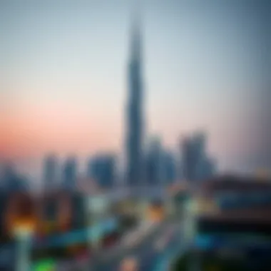 The majestic Burj Khalifa towering over the Dubai skyline