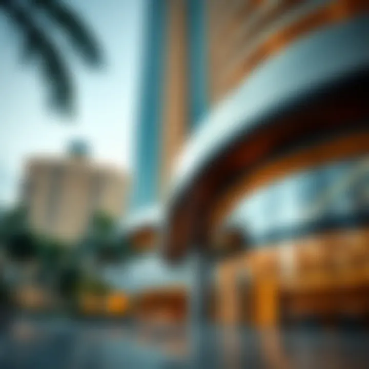 Architectural details of Princess Tower showcasing its unique design