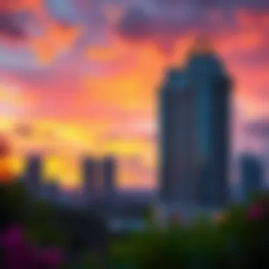 Princess Tower at Sunset Stunning view of Princess Tower against a sunset backdrop