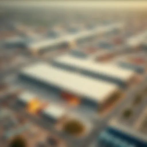 Aerial view of Ras Al Khor warehouses showcasing logistics infrastructure