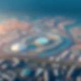 Aerial view of Dubai showcasing Expo 2020 site and surrounding urban area