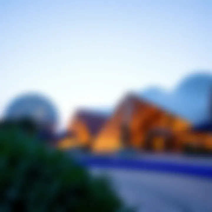 Architectural design of the Expo 2020 pavilions emphasizing innovation