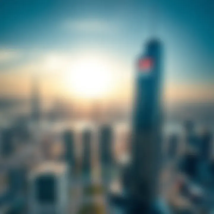 Aerial Perspective of HSBC Tower and Dubai's Skyline Aerial view of HSBC Tower amidst Dubai's skyline