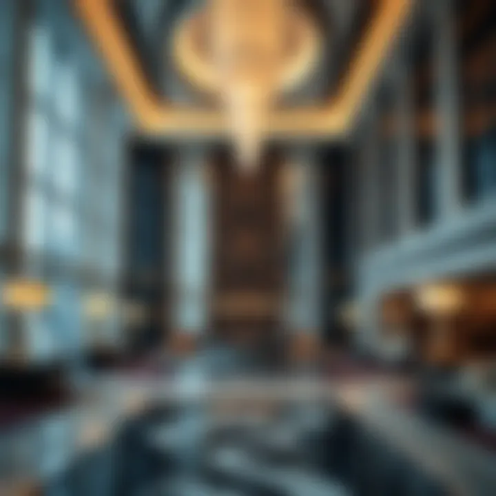 Elegant Interior Lobby of HSBC Tower Interior lobby of HSBC Tower illustrating elegance and sophistication