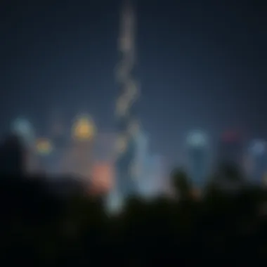 Illuminated HSBC Tower at Night Night view of HSBC Tower illuminated against the city lights