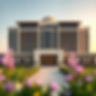 A stunning view of the JA Manor Hotel from the surrounding landscape