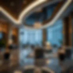 Luxurious lobby of the JA Manor Hotel showcasing modern design