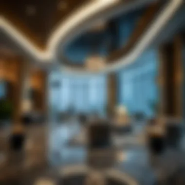 Luxurious lobby of the JA Manor Hotel showcasing modern design