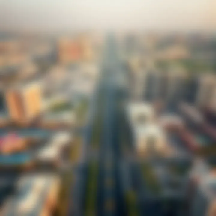 Aerial view of the Abu Dhabi-Dubai border showcasing urban development
