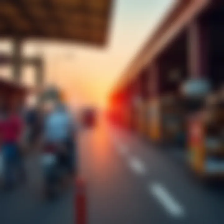 Economic activity depicting trade and commerce at the border