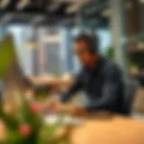 Freelancer working in a modern office space