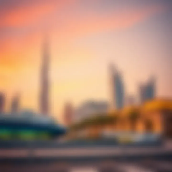 Iconic landmarks of the UAE as a backdrop