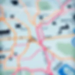 A detailed map of the Dubai Metro network showcasing the different lines and stations.