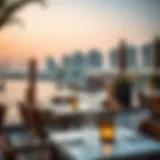 Charming beachfront dining setting at Palm Jumeirah