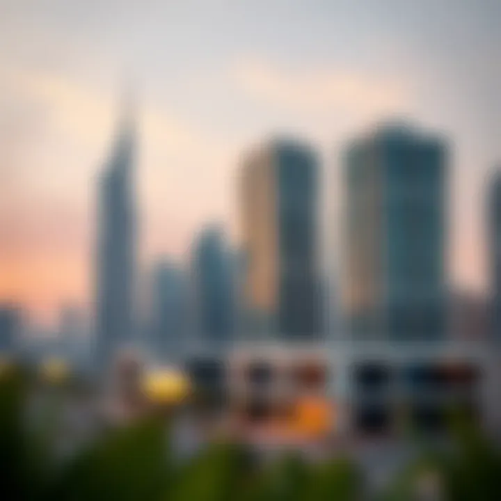 Luxury Rentals in a Modern Skyline Modern skyscrapers in Dubai showcasing luxury rentals