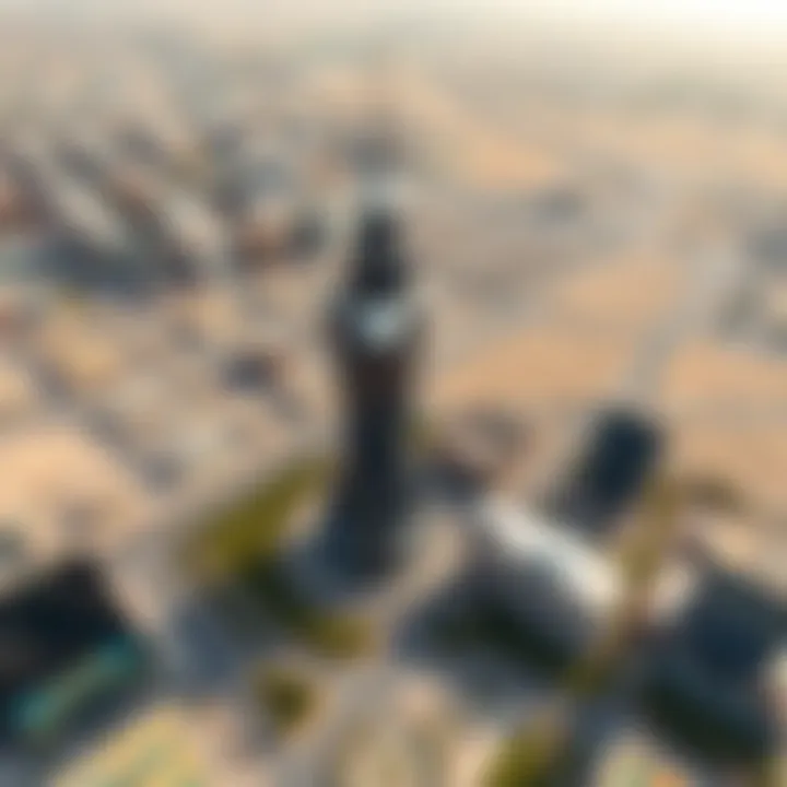 Aerial Perspective of Al Nahda and Rizwan Tower Aerial view of Al Nahda showcasing Rizwan Tower