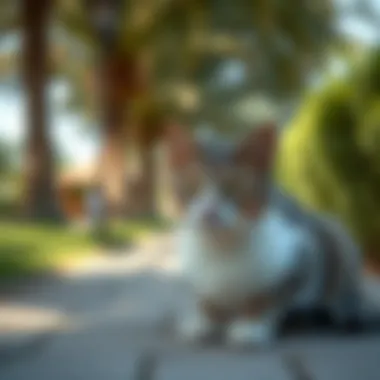 A serene park in Dubai where cats can roam freely.