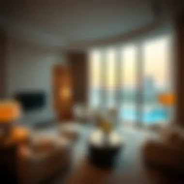 Luxurious suite interior at Seven Palm Apartments