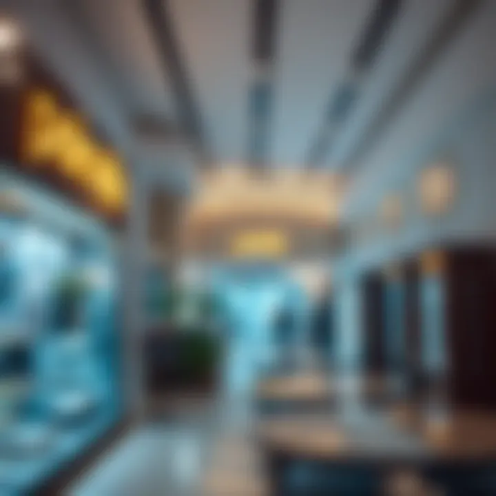 Interior shot of a retail space in الملا بلازا