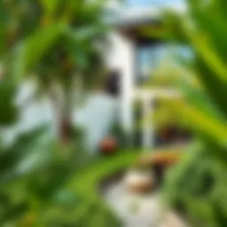 A tranquil garden home showcasing lush greenery integrated with modern architecture.