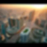 Aerial view of Dubai showcasing real estate developments