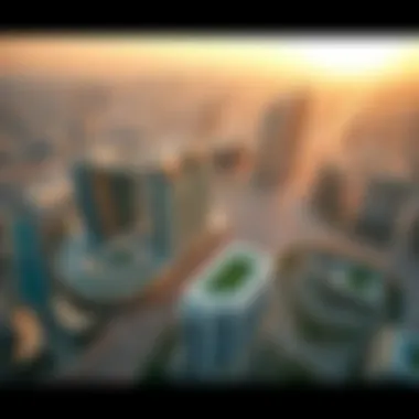 Aerial view of Dubai showcasing real estate developments