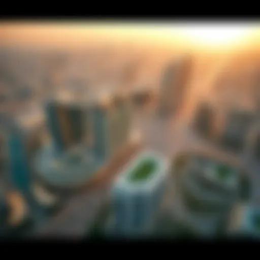 Aerial view of Dubai showcasing real estate developments