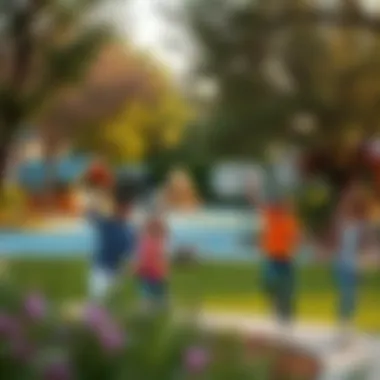 An inviting family-friendly park in Springs Community with children playing and families enjoying