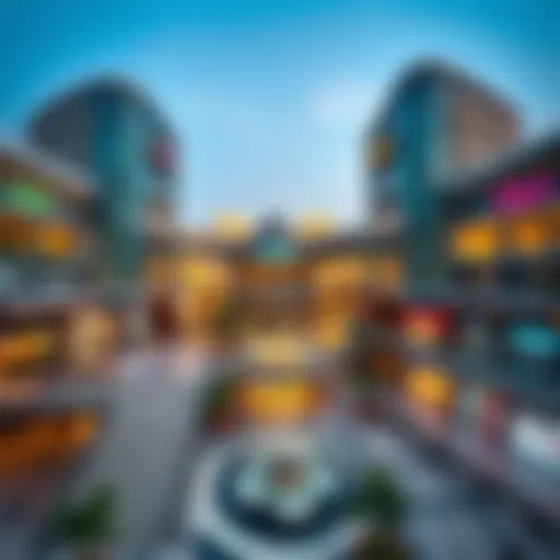 Panoramic view of Warqa City Mall showcasing its modern architecture